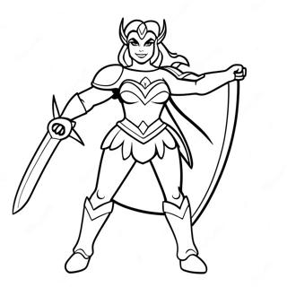 She Ra in Battle Armor Coloring Page | She Ra 塗色頁