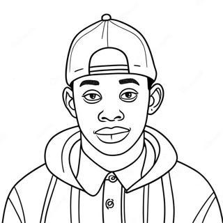 Tyler the Creator in Colorful Outfit Coloring Page | Tyler the Creator 塗色頁