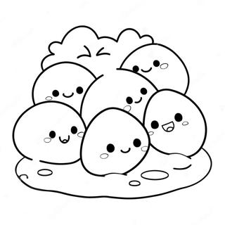 Cute Mochi Characters Coloring Page | Mochi 塗色頁