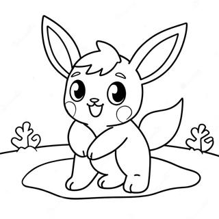 Cute Glaceon Playing in the Snow Coloring Page | Glaceon 塗色頁