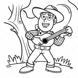 Woody in Spooky Costume Coloring Page | Toy Story Halloween 塗色頁
