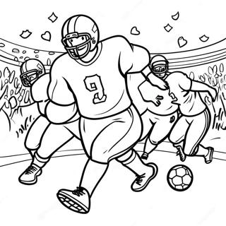 Exciting Football Game Scene Coloring Page | Football Field 塗色頁
