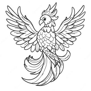 Fiery Phoenix Rising Coloring Page | Fire 塗色頁
