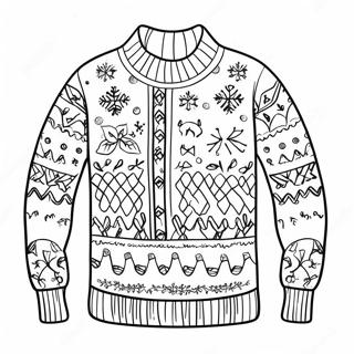 Cozy Winter Sweater Coloring Page | Winter Clothes 塗色頁