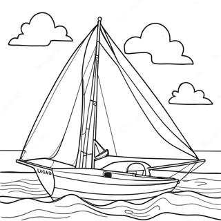 Sailboat Coloring Page | Sailboat 塗色頁