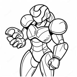 Metroid Samus Aran in Power Suit Coloring Page | Metroid 塗色頁