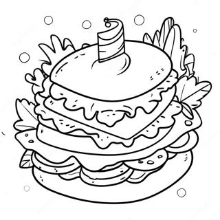 Sandwich Coloring Page | Sandwich 塗色頁