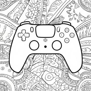 Colorful PS5 Controller with Patterns Coloring Page | PS5 Controller 塗色頁