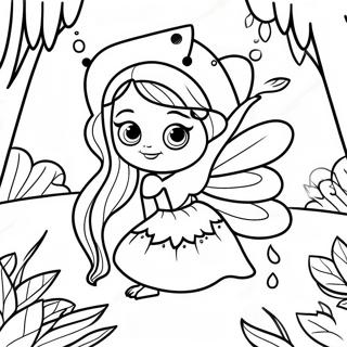 Mysterious Dark Fairy in Enchanted Forest Coloring Page | Dark Fairy 塗色頁