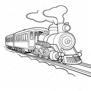 Christmas Train Coloring Page