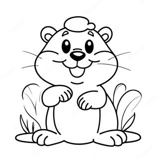 Cute Beaver with a Big Smile Coloring Page | Beaver 塗色頁