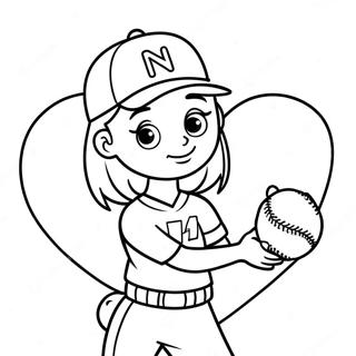 I Love Softball Coloring Page | I Love Softball 塗色頁