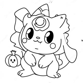 Cute Halloween Pokemon Coloring Page | Cute Halloween Pokemon 塗色頁