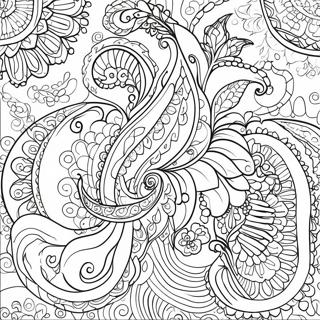 Paisley Pattern Coloring Page | Paisley 塗色頁