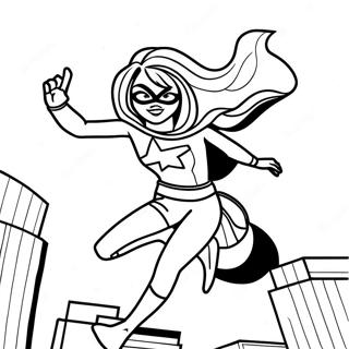 Ms Marvel in Action Coloring Page | Ms Marvel 塗色頁