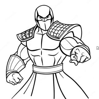 Sub Zero Mortal Kombat Coloring Page | Sub Zero Mortal Kombat 塗色頁