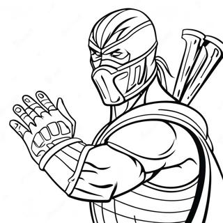 Sub Zero Ice Powers Coloring Page | Sub Zero Mortal Kombat 塗色頁