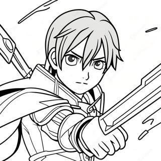 Kirito in Epic Battle Coloring Page | Sword Art Online 塗色頁