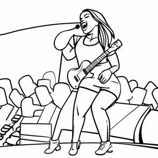 Karol G Performing on Stage Coloring Page | Karol G 塗色頁