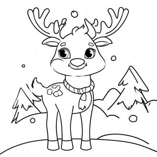 Christmas Reindeer Coloring Page | Christmas Reindeer 塗色頁