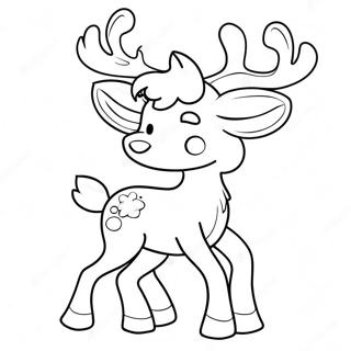 Cute Christmas Reindeer Coloring Page | Christmas Reindeer 塗色頁
