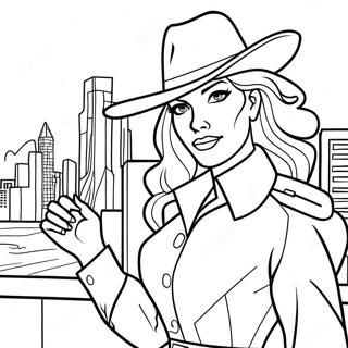 Carmen Sandiego in a Mysterious City Coloring Page | Carmen Sandiego 塗色頁