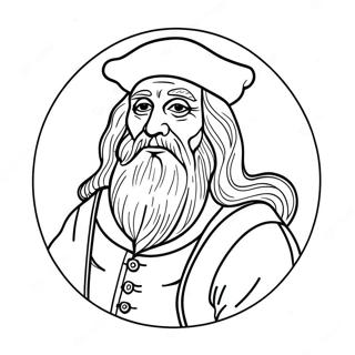 Leonardo da Vinci Coloring Page