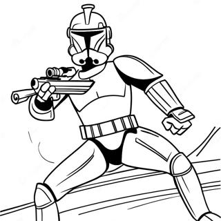 Phase 2 Clone Trooper Action Pose Coloring Page | Phase 2 Clone Trooper 塗色頁
