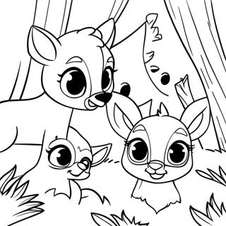 Bambi with Friends Coloring Page | Bambi 塗色頁
