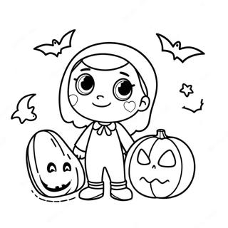 Cocomelon Halloween Coloring Page | Cocomelon Halloween 塗色頁