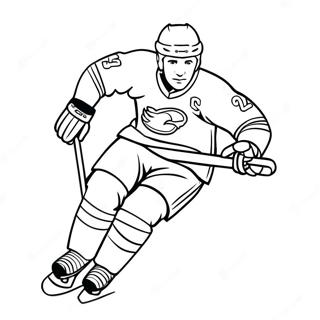 Hockey Player Skating Fast Coloring Page