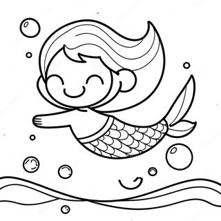 Boy Mermaid Swimming in the Ocean Coloring Page | Boy Mermaid 塗色頁