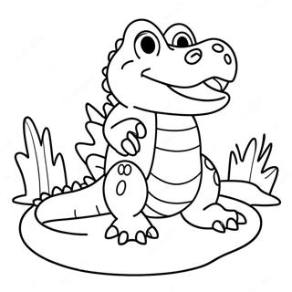 Playful Montgomery Gator Coloring Page | Montgomery Gator 塗色頁