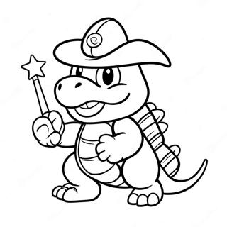 Lemmy Koopa with Colorful Wand Coloring Page | Lemmy Koopa 塗色頁