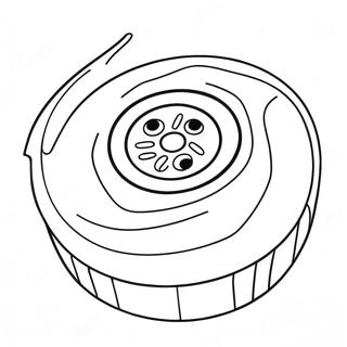 Hockey Puck in Motion Coloring Page