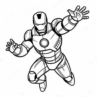 Iron Man Flying in His Suit Coloring Page