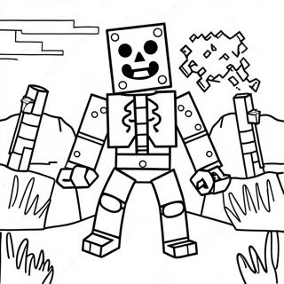 Minecraft Skeleton Coloring Page | Minecraft Skeleton 塗色頁