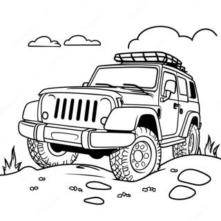 Sporty SUV Off-Road Adventure Coloring Page | SUV 塗色頁