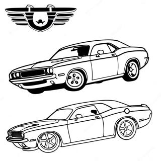 Dodge Challenger Coloring Page | Dodge Challenger 塗色頁