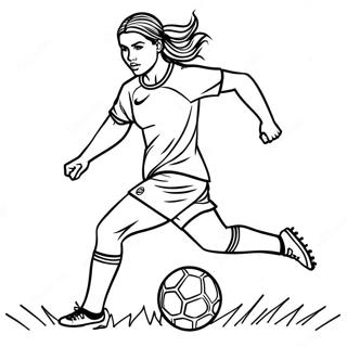 Alex Morgan Kicking the Ball Coloring Page | Alex Morgan 塗色頁
