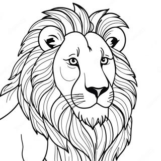 Realistic Lion Coloring Page | Realistic Animal 塗色頁