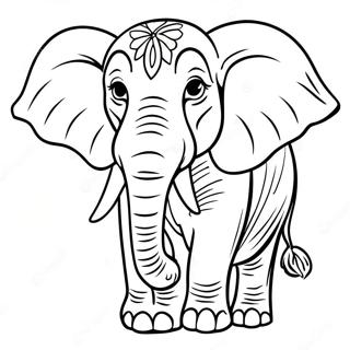Majestic Elephant Coloring Page | Realistic Animal 塗色頁
