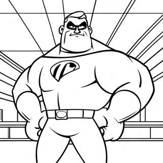Mr. Incredible Flexing Muscles Coloring Page | Incredibles 2 塗色頁