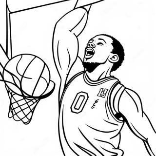 Mavericks Basketball Player Dunking Coloring Page | Dallas Mavericks 塗色頁