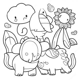 Whimsical Doodle Animals Coloring Page | Doodle 塗色頁