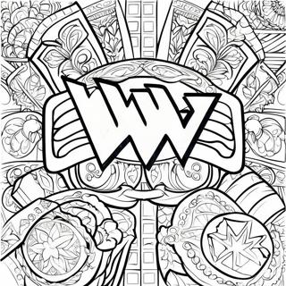 Colorful WWE Belt Design Coloring Page | WWE Belt 塗色頁