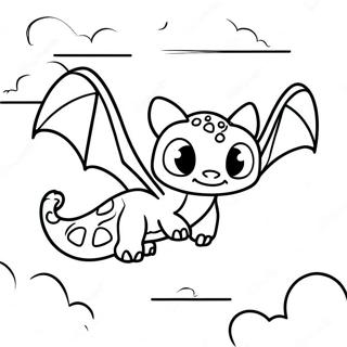 Toothless Flying in the Sky Coloring Page | Toothless 塗色頁