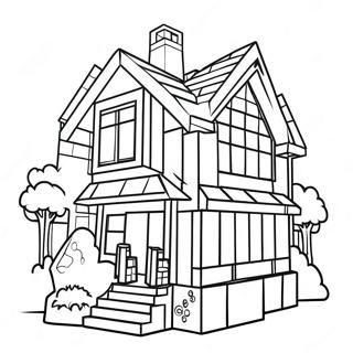 Minecraft House Coloring Page | Minecraft House 塗色頁