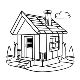 Cozy Minecraft Cottage Coloring Page | Minecraft House 塗色頁