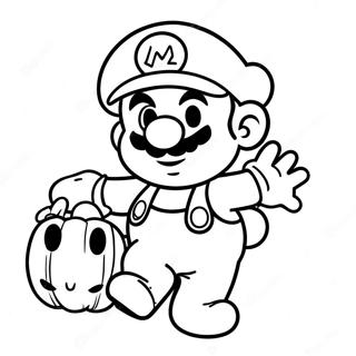 Mario Halloween Coloring Page | Mario Halloween 塗色頁